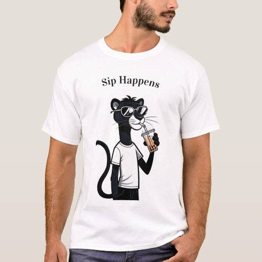 Cool Panther Graphic T-Shirt - Funny Bubble Tee Sh (Vorderseite)