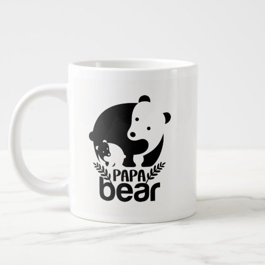 Cool Papa Bär Wortkunst Jumbo-Tasse (Links)