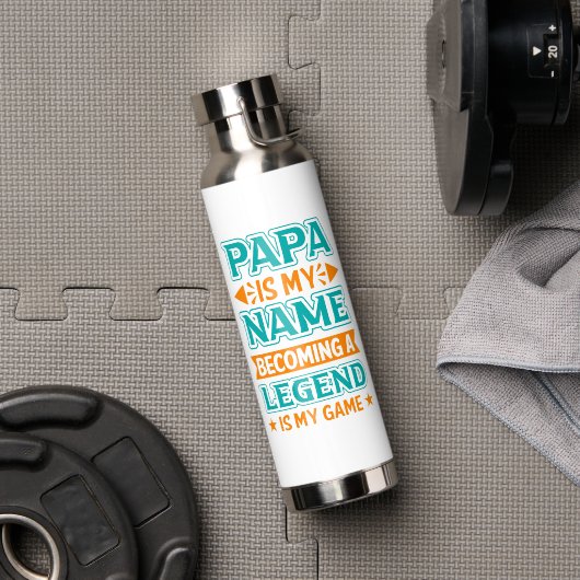 Cool Papa Dad Wortkunst Trinkflasche (Fitnessstudio (gedreht))