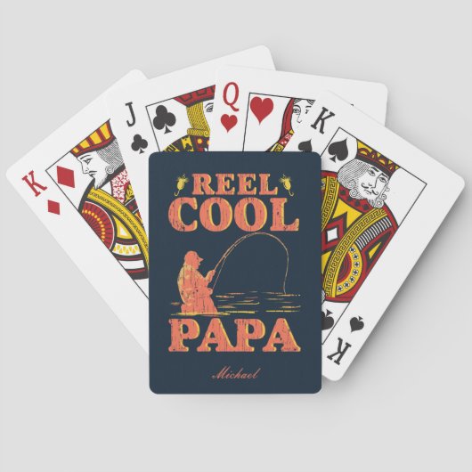 Cool Papa Funny Fishing Vatertag Spielkarten (Rückseite)