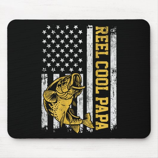 Cool Papa Patriotic Fishing Design O Mousepad (Vorne)