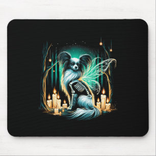 Cool Papillon Dog Skeleton Halloween Hund Mama Vat Mousepad