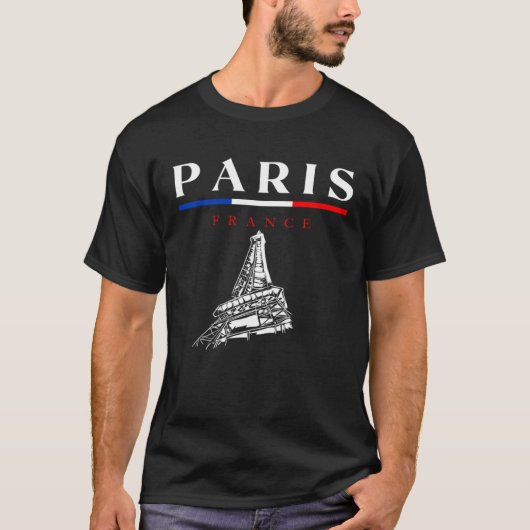 Cool Paris France Paris World Inspired Illustratio T-Shirt (Vorderseite)