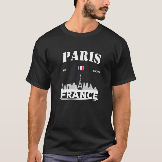 Cool Paris Frankreich City Skyline Französisch Lov T-Shirt (Vorderseite)