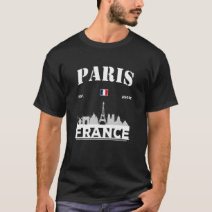 Cool Paris Frankreich City Skyline Französisch Rei T-Shirt