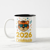 Cool Party Tiger Zweifarbige Tasse (Links)