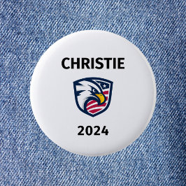 Cool Patriotic Chris Christie 2024 Election Eagle Button
