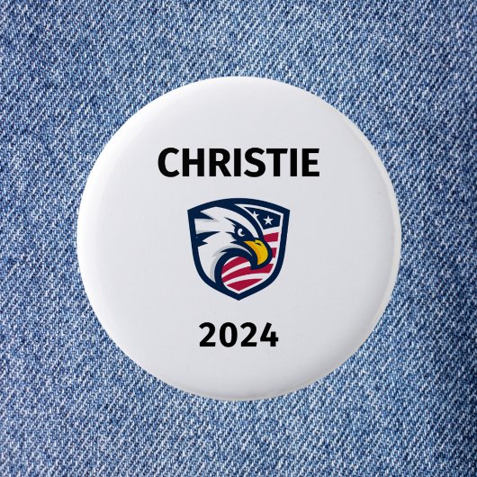 Cool Patriotic Chris Christie 2024 Election Eagle Button