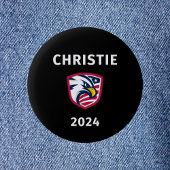 Cool Patriotic Chris Christie 2024 Election Eagle Button