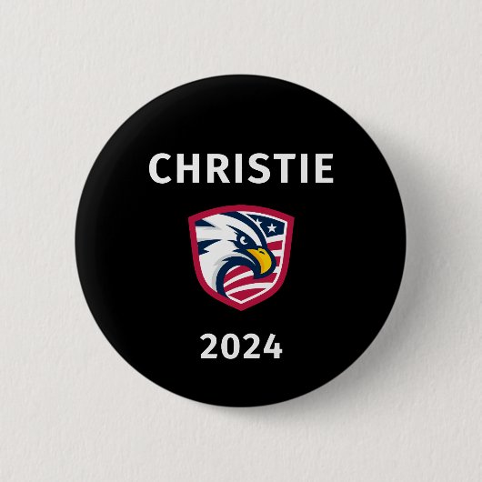 Cool Patriotic Chris Christie 2024 Election Eagle Button (Vorderseite)