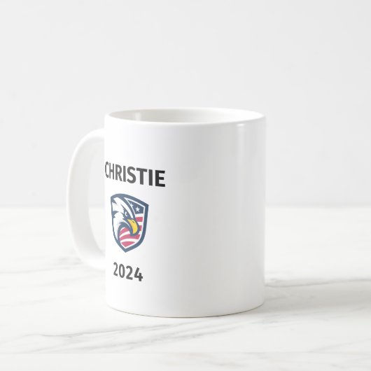 Cool Patriotic Chris Christie 2024 Election Eagle Kaffeetasse (Vorderseite Links)