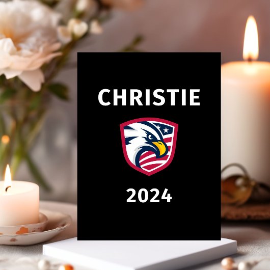 Cool Patriotic Chris Christie 2024 Election Eagle Postkarte