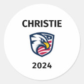 Cool Patriotic Chris Christie 2024 Election Eagle Runder Aufkleber (Vorderseite)