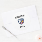 Cool Patriotic Chris Christie 2024 Election Eagle Runder Aufkleber (Umschlag)