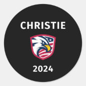 Cool Patriotic Chris Christie 2024 Election Eagle Runder Aufkleber (Vorderseite)