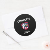 Cool Patriotic Chris Christie 2024 Election Eagle Runder Aufkleber (Umschlag)