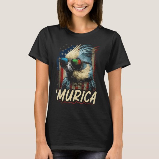 Cool Patriotic Cockatiel Bird Murica 4th of July C T-Shirt (Vorderseite)