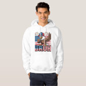 Cool Patriotic Eagle Bruh Design Hoodie (Vorne ganz)
