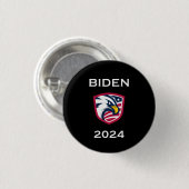 Cool Patriotic Joe Biden 2024 Wahl Eagle Dark Button (Vorne & Hinten)