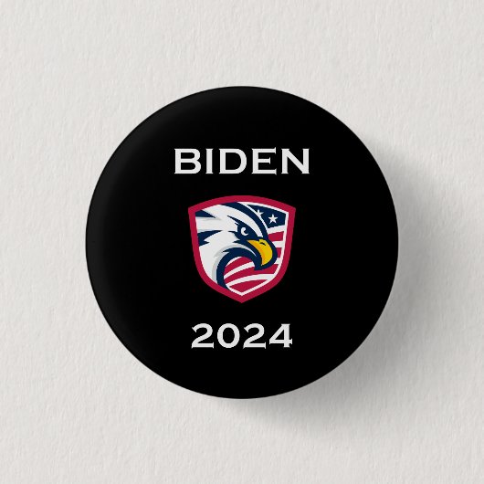 Cool Patriotic Joe Biden 2024 Wahl Eagle Dark Button (Vorderseite)