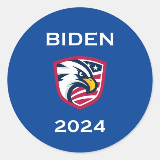 Cool Patriotic Joe Biden 2024 Wahl Eagle Dark Runder Aufkleber (Vorderseite)