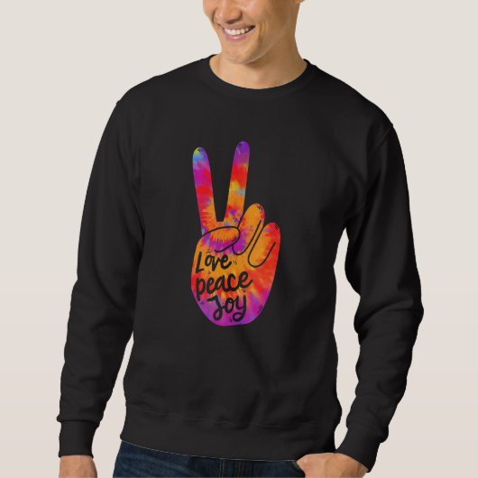 Cool Peace Hand Gefärbte Krawatte Boho Hippie Sweatshirt (Vorderseite)