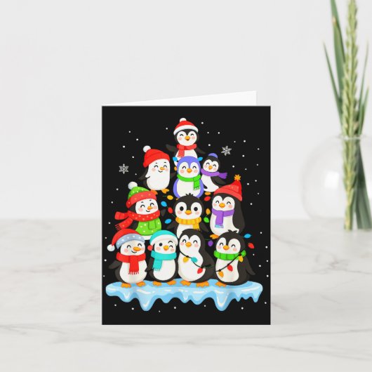 Cool Penguin Christmas Pajamas Shirt Boys, Penguin Karte (Vorderseite)