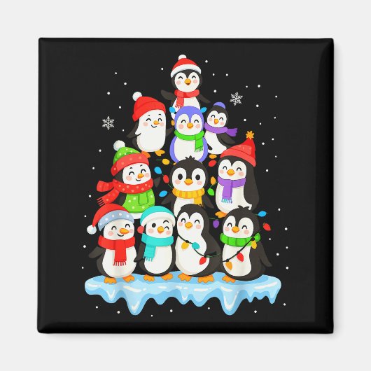 Cool Penguin Christmas Pajamas Shirt Boys, Penguin Magnet (Vorne)