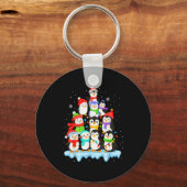 Cool Penguin Christmas Pajamas Shirt Boys, Penguin Schlüsselanhänger (Vorderseite)