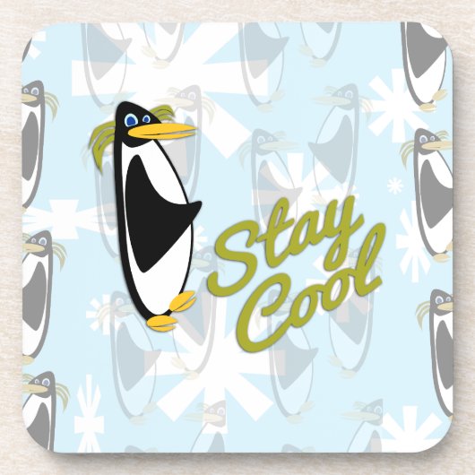 Cool Penguin Pal Getränkeuntersetzer (Vorderseite)