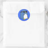 Cool Penguino Runder Aufkleber (Tasche)