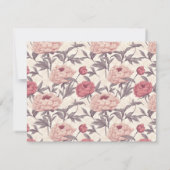 Cool Peonies Flower Romantic Wedding RSVP Karte (Rückseite)