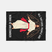 Cool People Are Born In December Christian Christm Fleecedecke (Vorderseite (Horizontal))