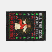 Cool People Are Born In December Christian Christm Fleecedecke (Vorderseite (Horizontal))