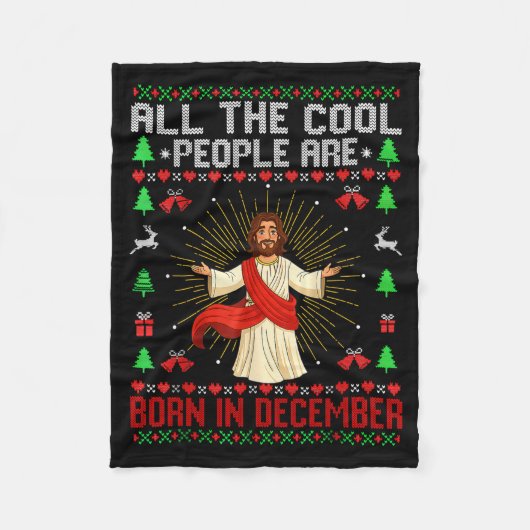 Cool People Are Born In December Christian Christm Fleecedecke (Vorderseite)