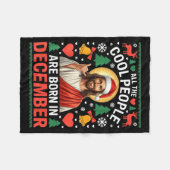 Cool People Are Born In December Christian Christm Fleecedecke (Vorderseite (Horizontal))