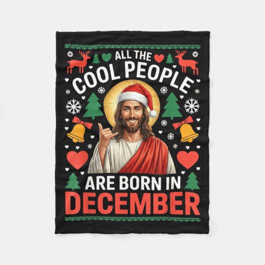 Cool People Are Born In December Christian Christm Fleecedecke (Vorderseite)