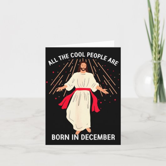 Cool People Are Born In December Christian Christm Karte (Vorderseite)