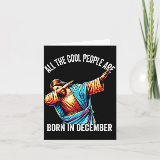Cool People Are Born In December Christian Christm Karte (Vorderseite)