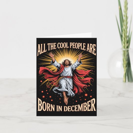 Cool People Are Born In December Christian Christm Karte (Vorderseite)