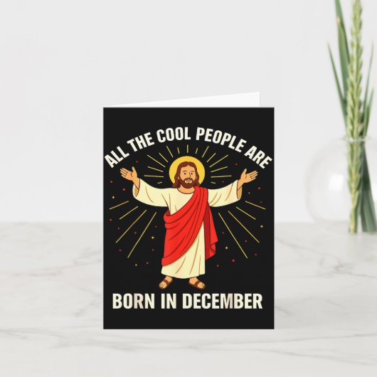 Cool People Are Born In December Christian Christm Karte (Vorderseite)
