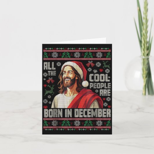 Cool People Are Born In December Christian Christm Karte (Vorderseite)