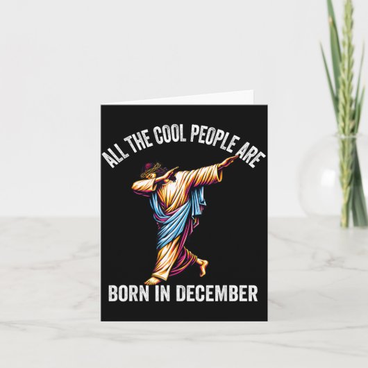 Cool People Are Born In December Christian Christm Karte (Vorderseite)