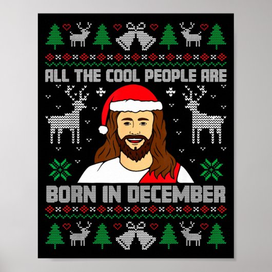 Cool People Are Born In December Christian Christm Poster (Vorne)
