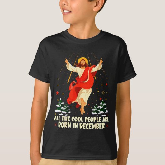 Cool People Are Born In December Christian Christm T-Shirt (Vorderseite)