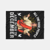Cool People Are Born In December Christian Jesus C Fleecedecke (Vorderseite (Horizontal))