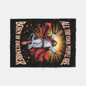 Cool People Are Born In December Christian Xmas Bi Fleecedecke (Vorderseite (Horizontal))