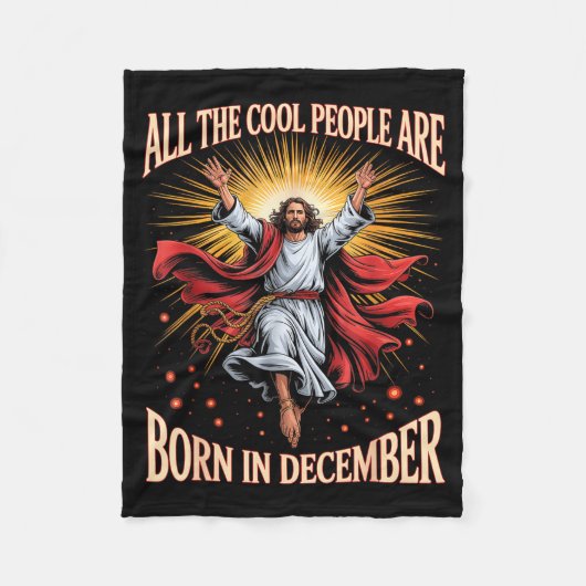 Cool People Are Born In December Christian Xmas Bi Fleecedecke (Vorderseite)