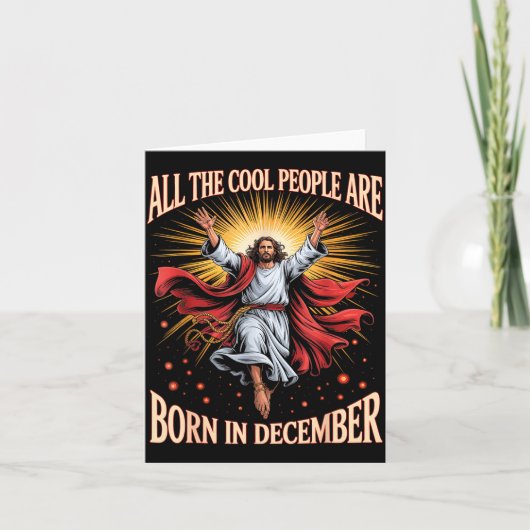 Cool People Are Born In December Christian Xmas Bi Karte (Vorderseite)