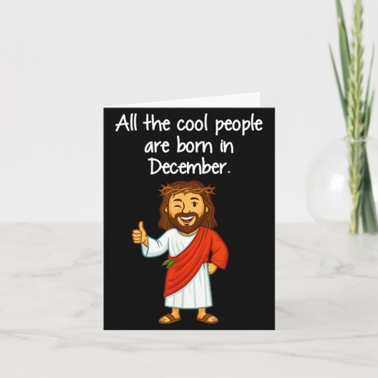 Cool People Are Born In December Christian Xmas Bi Karte (Vorderseite)
